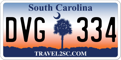 SC license plate DVG334