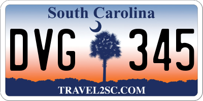 SC license plate DVG345