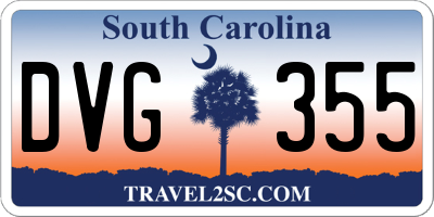 SC license plate DVG355