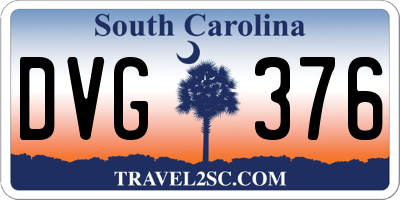 SC license plate DVG376