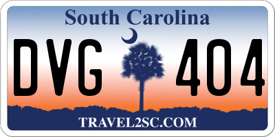 SC license plate DVG404