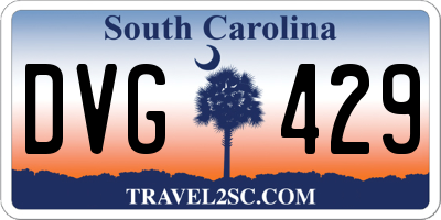 SC license plate DVG429