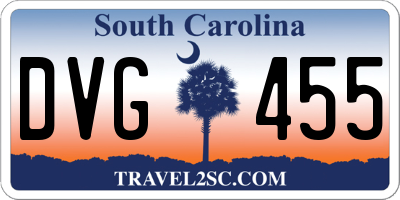 SC license plate DVG455