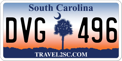 SC license plate DVG496