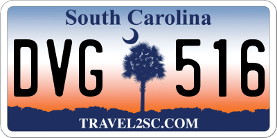 SC license plate DVG516