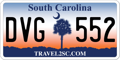SC license plate DVG552