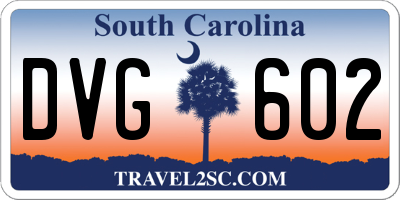 SC license plate DVG602