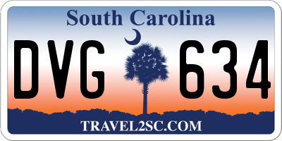 SC license plate DVG634