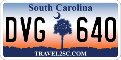 SC license plate DVG640