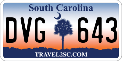 SC license plate DVG643