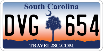 SC license plate DVG654