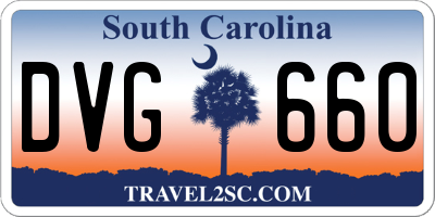 SC license plate DVG660