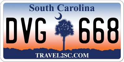 SC license plate DVG668