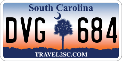 SC license plate DVG684