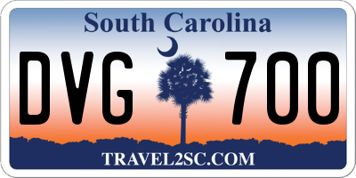 SC license plate DVG700