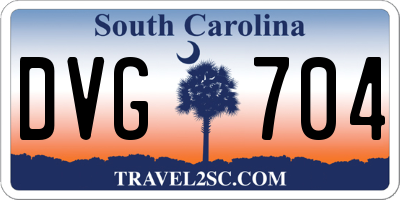 SC license plate DVG704