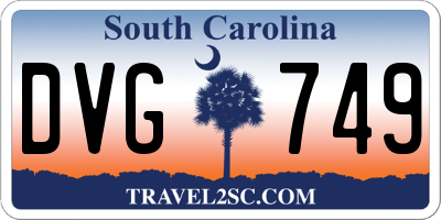 SC license plate DVG749