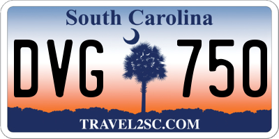 SC license plate DVG750