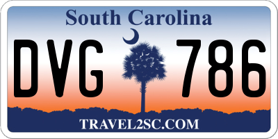 SC license plate DVG786