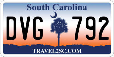 SC license plate DVG792