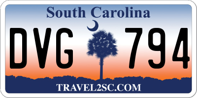 SC license plate DVG794