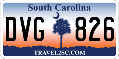 SC license plate DVG826