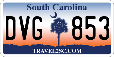 SC license plate DVG853