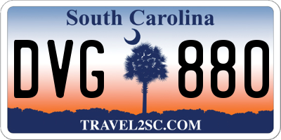 SC license plate DVG880