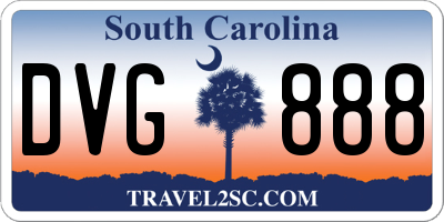 SC license plate DVG888