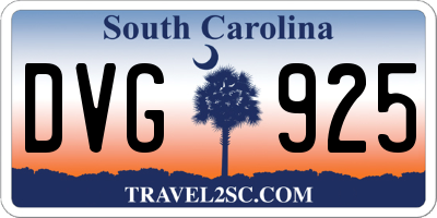 SC license plate DVG925