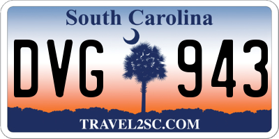 SC license plate DVG943