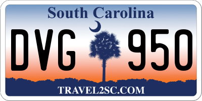 SC license plate DVG950