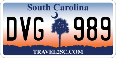 SC license plate DVG989