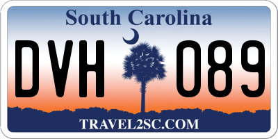 SC license plate DVH089