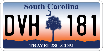 SC license plate DVH181