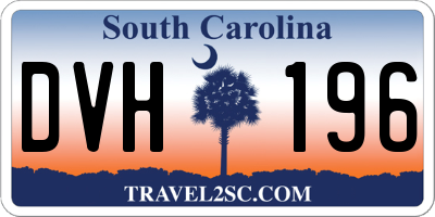 SC license plate DVH196