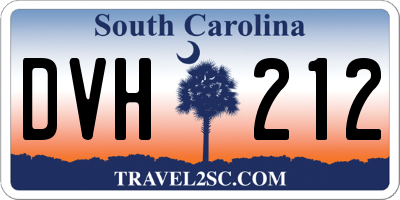 SC license plate DVH212