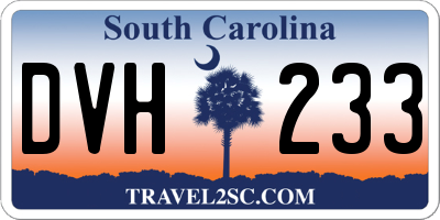 SC license plate DVH233