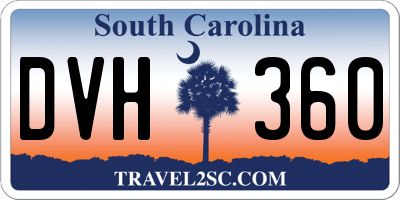 SC license plate DVH360