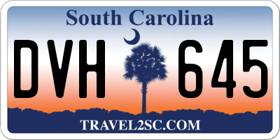 SC license plate DVH645
