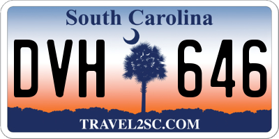 SC license plate DVH646