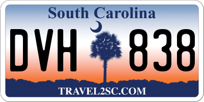SC license plate DVH838