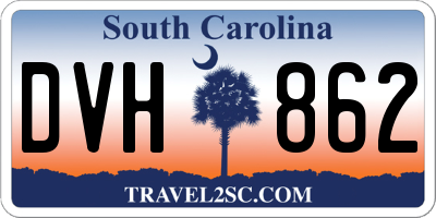 SC license plate DVH862