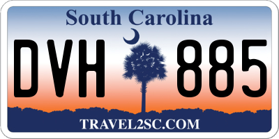 SC license plate DVH885
