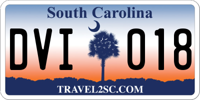 SC license plate DVI018