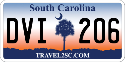 SC license plate DVI206