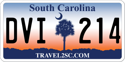 SC license plate DVI214
