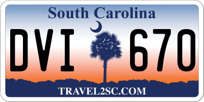 SC license plate DVI670