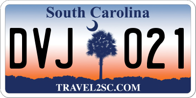 SC license plate DVJ021