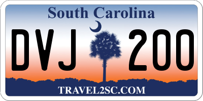 SC license plate DVJ200